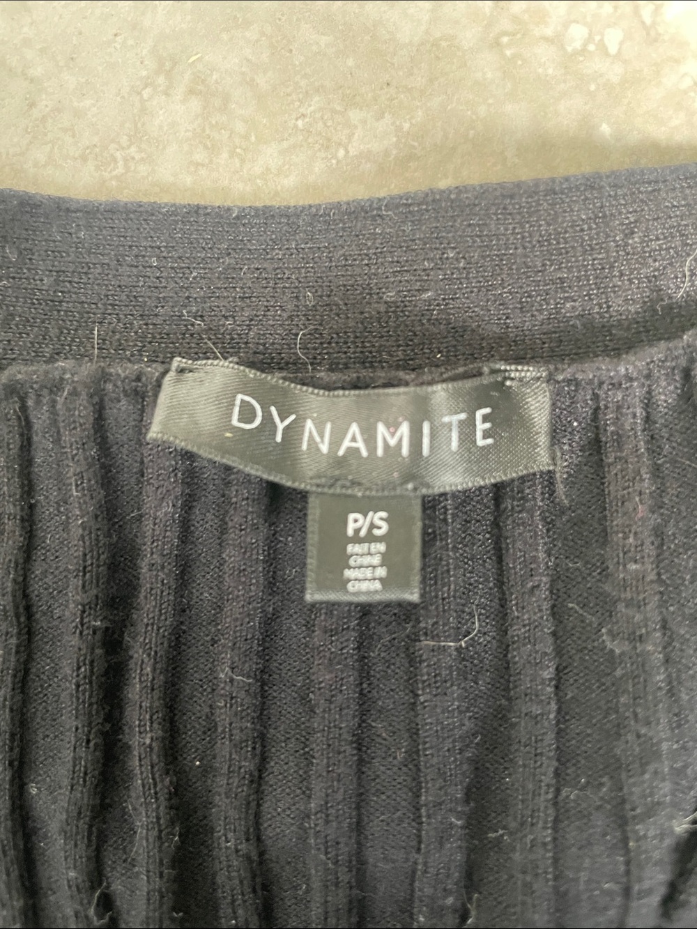 Dynamite Black Ribbed Button-Up Cardigan - Picture 3 of 4